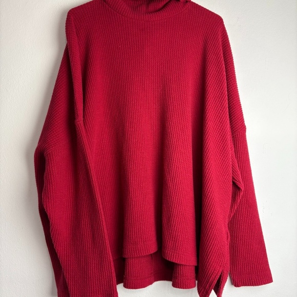 Old Navy Womens Cowl Neck Pullover Red Knit Sweater Oversized Plus Size XXL - Picture 4 of 6